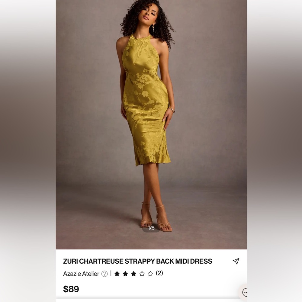 NWT Azazie Zuri Midi Dress